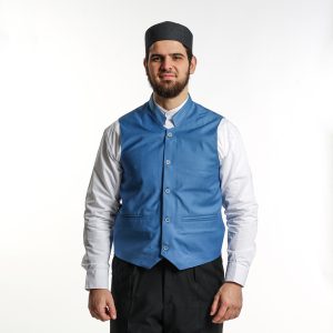 Shawl Collar Vest Blue