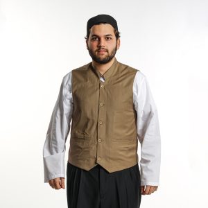 Shawl Collar Vest Milky Brown